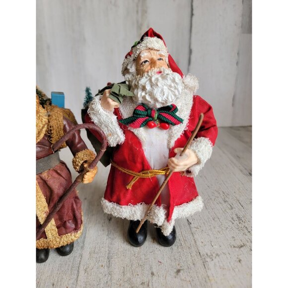 Santa Claus figure set cane vintage home decor Xmas tree - Picture 3 of 7